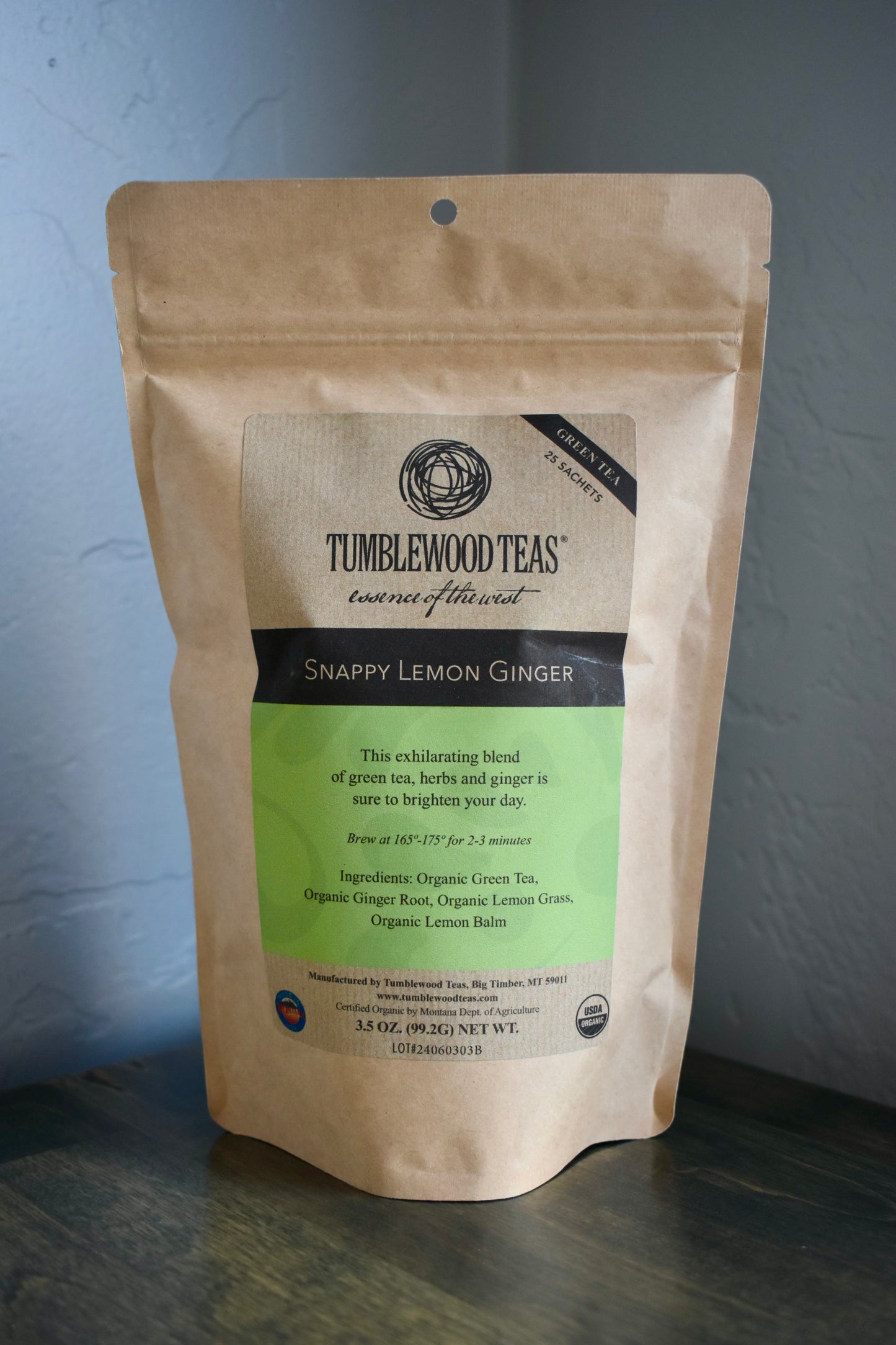 Snappy Lemon Ginger - Green Tea - Tumblewood Teas